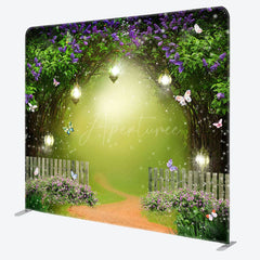 Aperturee - Aperturee Spring Greenery Lighted Garden Pillow Case Backdrop