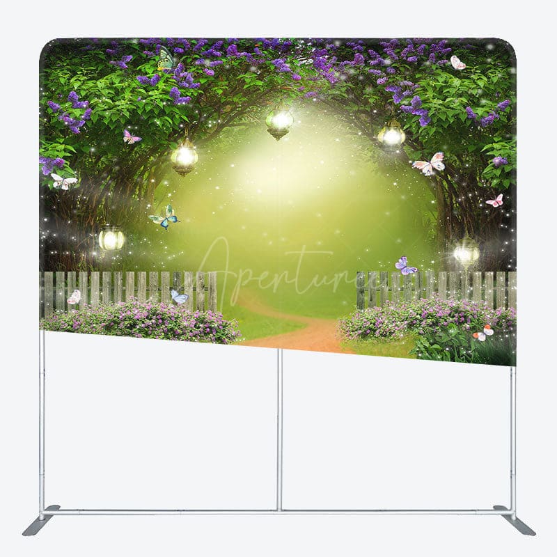Aperturee - Aperturee Spring Greenery Lighted Garden Pillow Case Backdrop