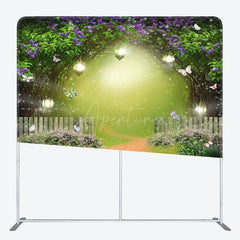 Aperturee - Aperturee Spring Greenery Lighted Garden Pillow Case Backdrop
