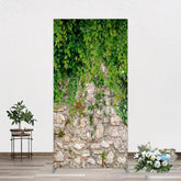 Aperturee - Aperturee Spring Greenery Stone Wall Natural Scene Rectangle Backdrop