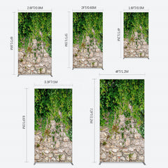 Aperturee - Aperturee Spring Greenery Stone Wall Natural Scene Rectangle Backdrop