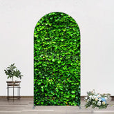 Aperturee - Aperturee Spring Natural Green Leaves Birthday Arch Backdrop