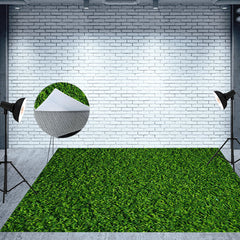 Aperturee - Aperturee Spring Natural Greenery Scene Fabric Floor Backdrop