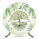 Aperturee - Aperturee Spring Plant Green Tree Round Family Reunion Backdrop