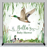Aperturee - Aperturee Spring Scene Duck Custom Name Baby Shower Backdrop