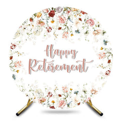 Aperturee - Aperturee Spring Wild Floral Round Happy Retirement Backdrop