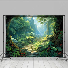 Aperturee - Aperturee Spring Wonderland Mountains Photography Backdrop