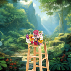 Aperturee - Aperturee Spring Wonderland Mountains Photography Backdrop