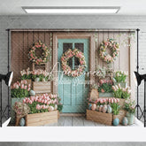 Aperturee - Aperturee Springtime Floral Colorful Archway Festival Backdrop
