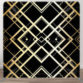 Aperturee - Aperturee Square Golden Special Lines Black Fabric Backdrop