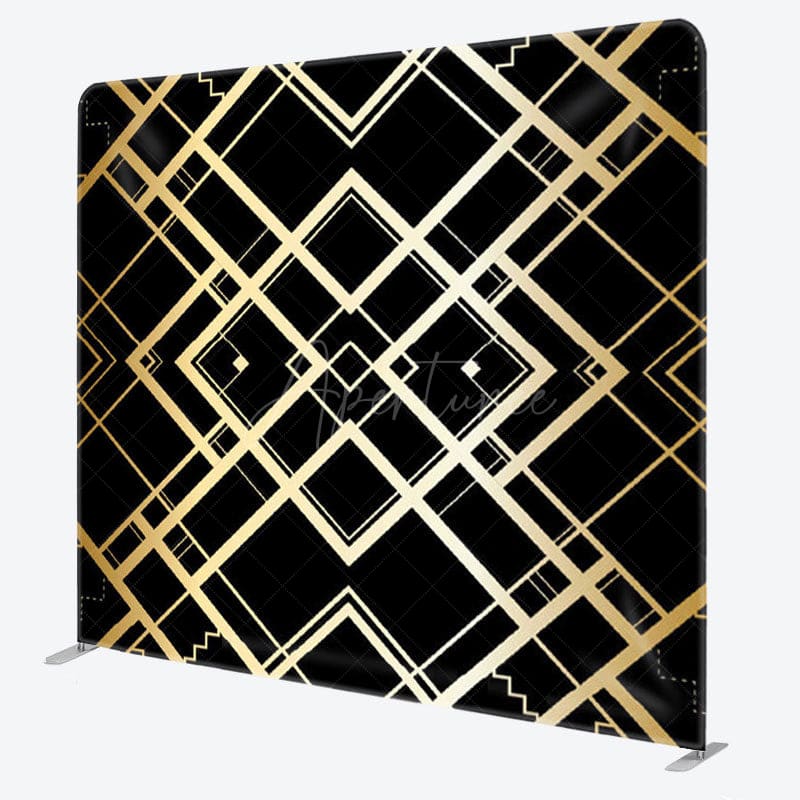 Aperturee - Aperturee Square Golden Special Lines Black Fabric Backdrop