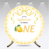 Aperturee Aperturee Squeeze Turning One Lemon Round Birthday Backdrop