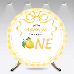 Aperturee Aperturee Squeeze Turning One Lemon Round Birthday Backdrop