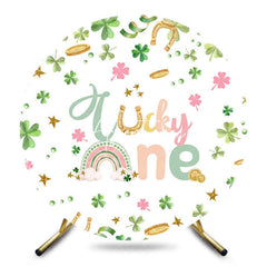Aperturee - Aperturee St Patircks Clover Lucky One Round Birthday Backdrop