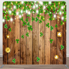 Aperturee - Aperturee St Patrick Clover Wooden Square Double-Sided Backdrop