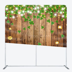 Aperturee - Aperturee St Patrick Clover Wooden Square Double-Sided Backdrop