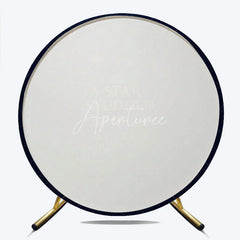Aperturee - Aperturee Star Studded Farewell 48 Years Golden Legacy Round Backdrop Navy and Gold Retirement Banner