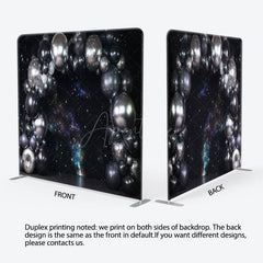 Aperturee - Aperturee Starry Black Wall Balloons Galaxy Square Backdrop