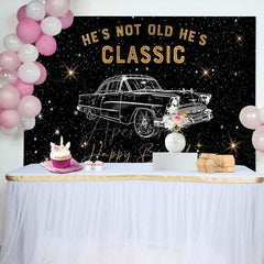 Aperturee - Aperturee Starry Car Hes Not Old Hes Classic Birthday Backdrop