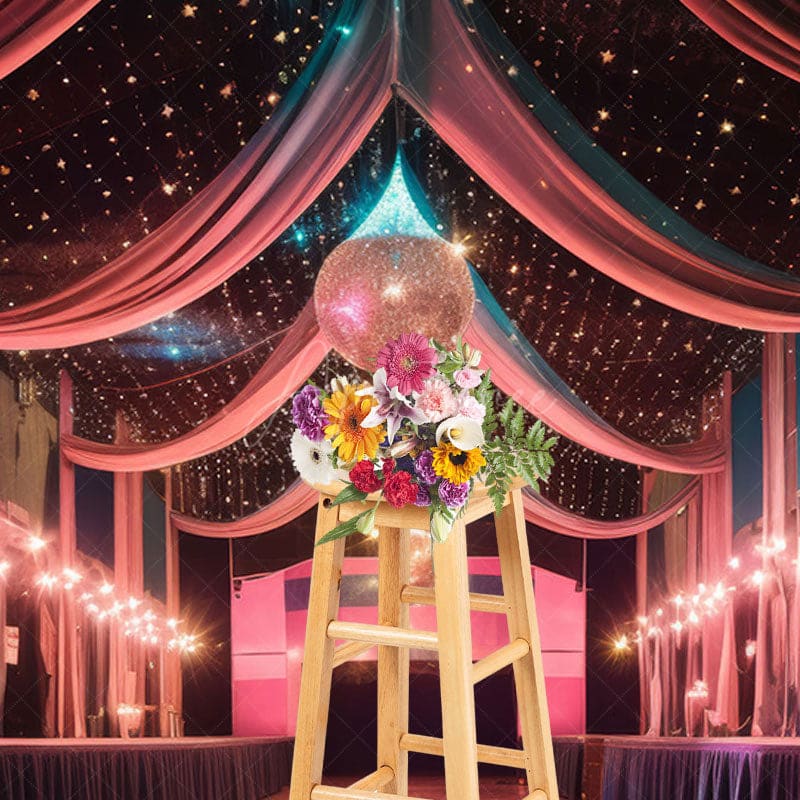 Aperturee - Aperturee Starry Dynamic Dance Hall Architecture Photo Backdrop