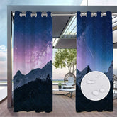 Aperturee - Aperturee Starry Mountains Waterproof Outdoor Curtains For Gazebo