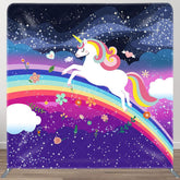 Aperturee - Aperturee Starry Night Rainbow Unicorn Square Tension Backdrop