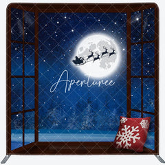 Aperturee - Aperturee Starry Night Santa Christmas Pillow Case Backdrop