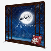 Aperturee - Aperturee Starry Night Santa Christmas Pillow Case Backdrop