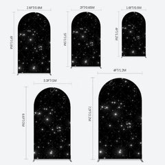 Aperturee - Aperturee Starry Sky Dark Night Happy Birthday Arch Backdrop