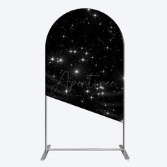 Aperturee - Aperturee Starry Sky Dark Night Happy Birthday Arch Backdrop