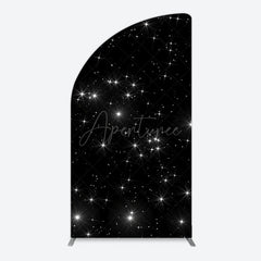 Aperturee - Aperturee Starry Sky Dark Night Happy Birthday Half Moon Arch Backdrop