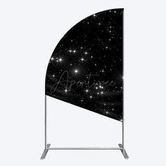 Aperturee - Aperturee Starry Sky Dark Night Happy Birthday Half Moon Arch Backdrop