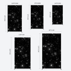 Aperturee - Aperturee Starry Sky Dark Night Happy Birthday Rectangle Backdrop