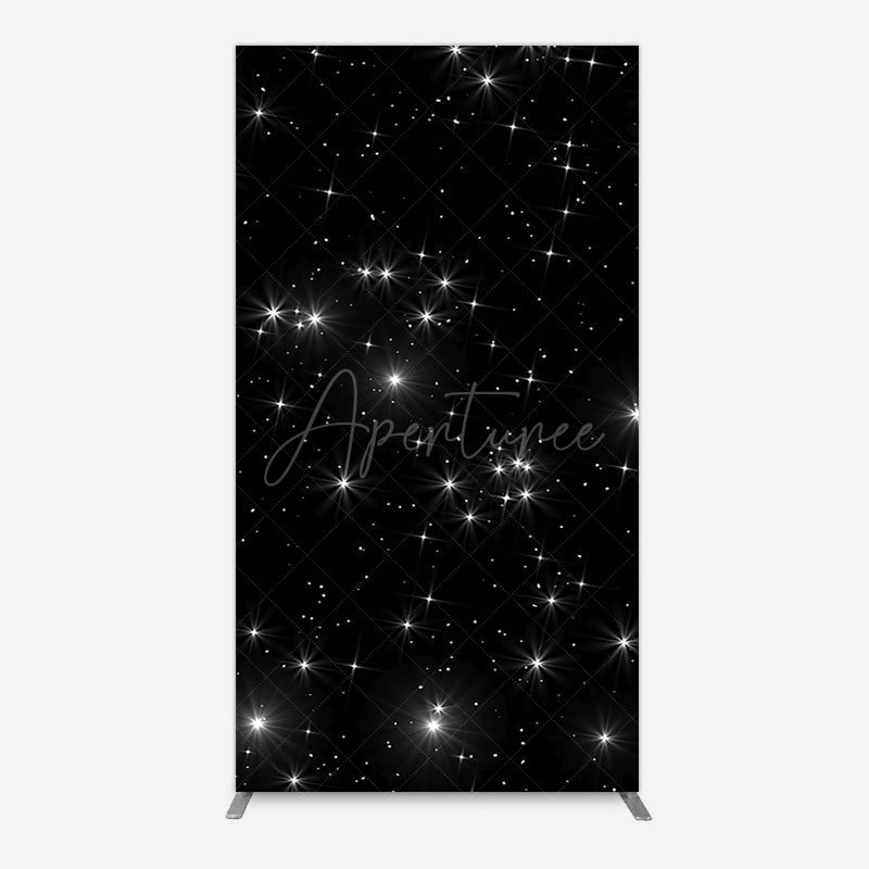 Aperturee - Aperturee Starry Sky Dark Night Happy Birthday Rectangle Backdrop