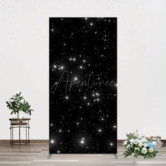 Aperturee - Aperturee Starry Sky Dark Night Happy Birthday Rectangle Backdrop