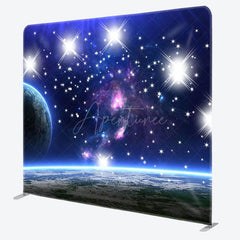 Aperturee - Aperturee Starry Sky Earth Galaxy Square Double-Sided Backdrop