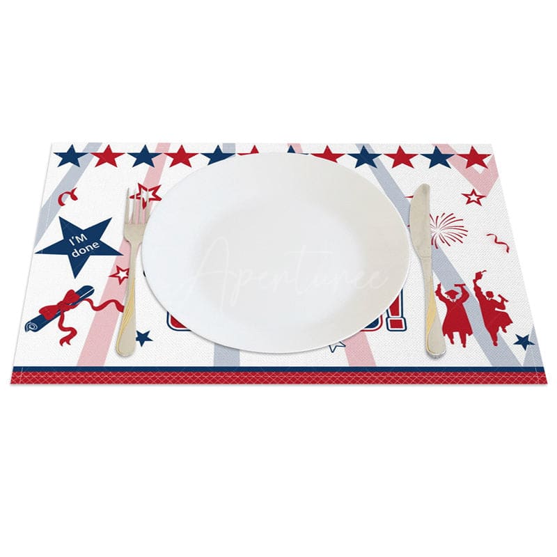 Aperturee - Aperturee Stars Graduation Season Scroll Set of 4 Placemats