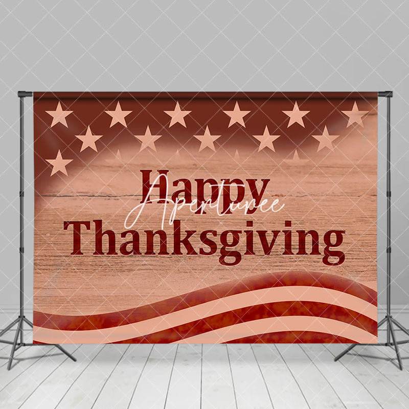 Aperturee - Aperturee Stars Stripe Usa Flag Wood Thanksgiving Day Backdrop