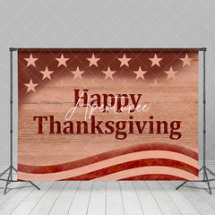 Aperturee - Aperturee Stars Stripe Usa Flag Wood Thanksgiving Day Backdrop