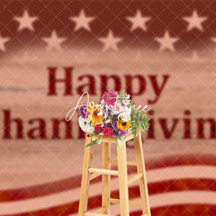 Aperturee - Aperturee Stars Stripe Usa Flag Wood Thanksgiving Day Backdrop