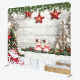 Aperturee - Aperturee Stars Wood Christmas Double-Sided Square Backdrop