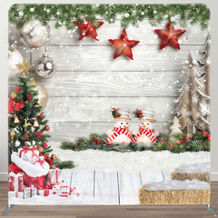 Aperturee - Aperturee Stars Wood Christmas Double-Sided Square Backdrop