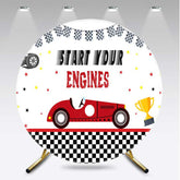 Aperturee Aperturee Start Engines Racing Boy Birthday Round Backdrop