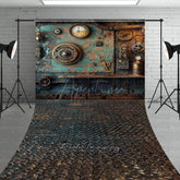 Aperturee Aperturee Steampunk Wall Sweep Photo Backdrop Vintage Industrial Gears and Gauges Grunge Mechanical Studio Photo Prop