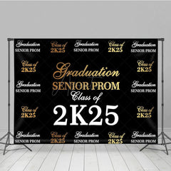 Aperturee - Aperturee Step And Repeat Black Gold Congrats Grad Backdrop