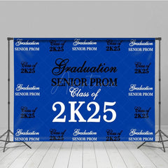 Aperturee - Aperturee Step And Repeat Blue Black White Graduation Backdrop