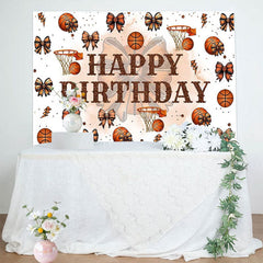 Aperturee - Aperturee Step And Repeat Bow Basketball Happy Birthday Backdrop