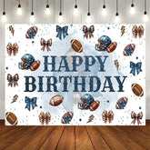 Aperturee - Aperturee Step And Repeat Bow Rugby Happy Birthday Backdrop