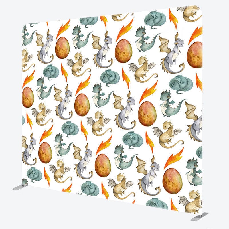Aperturee - Aperturee Step And Repeat Dinosaurs Eggs Pillow Case Backdrop