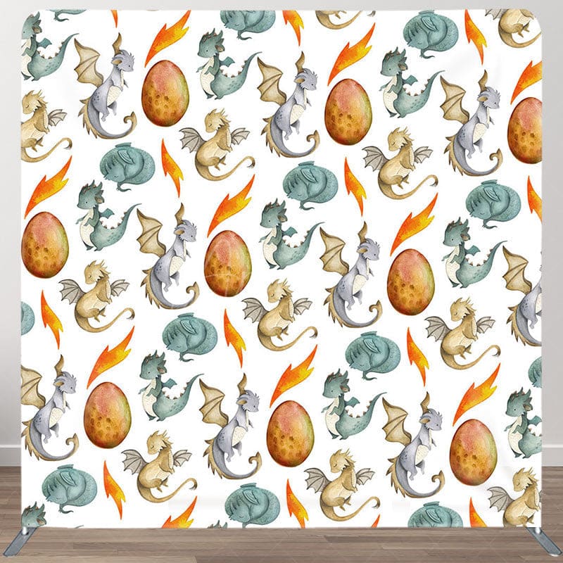 Aperturee - Aperturee Step And Repeat Dinosaurs Eggs Pillow Case Backdrop